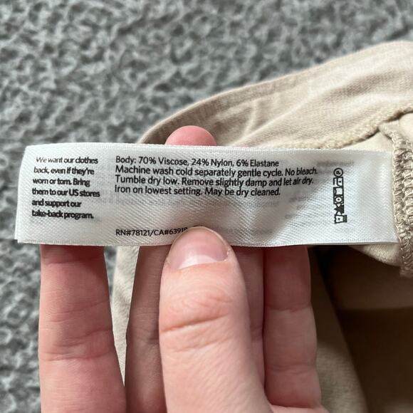 Eileen Fisher Pnnts Large Cropped Straight Leg Pull On Stretch Beige Cream Comfy - Picture 5 of 11